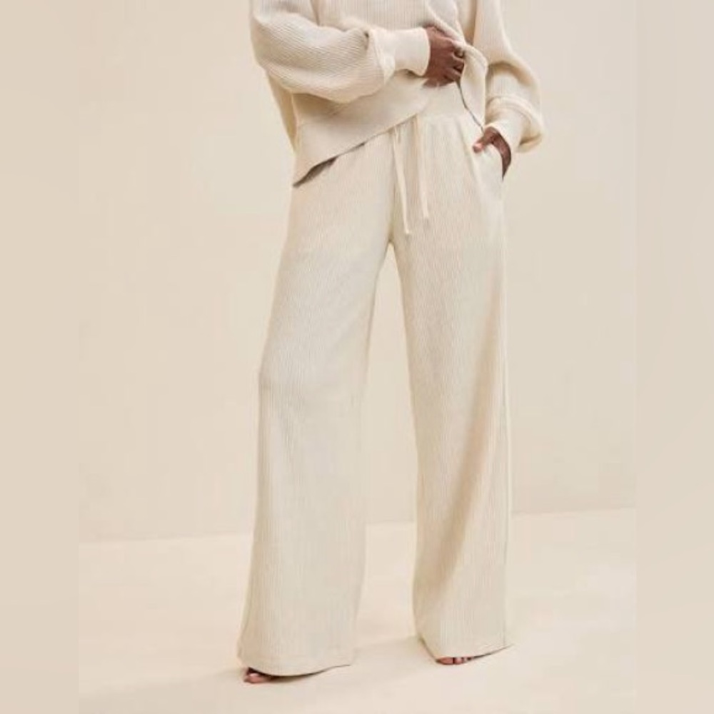 NWT Aerie Essential Waffle Trouser in Heather Frost Sz XS.